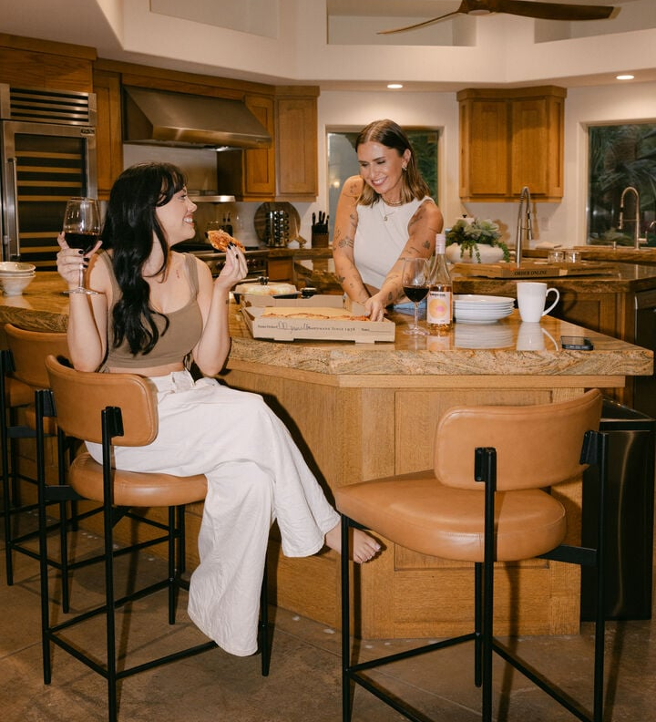 Wandery Ranch backyard setup for Palm Springs bachelorette dinner.