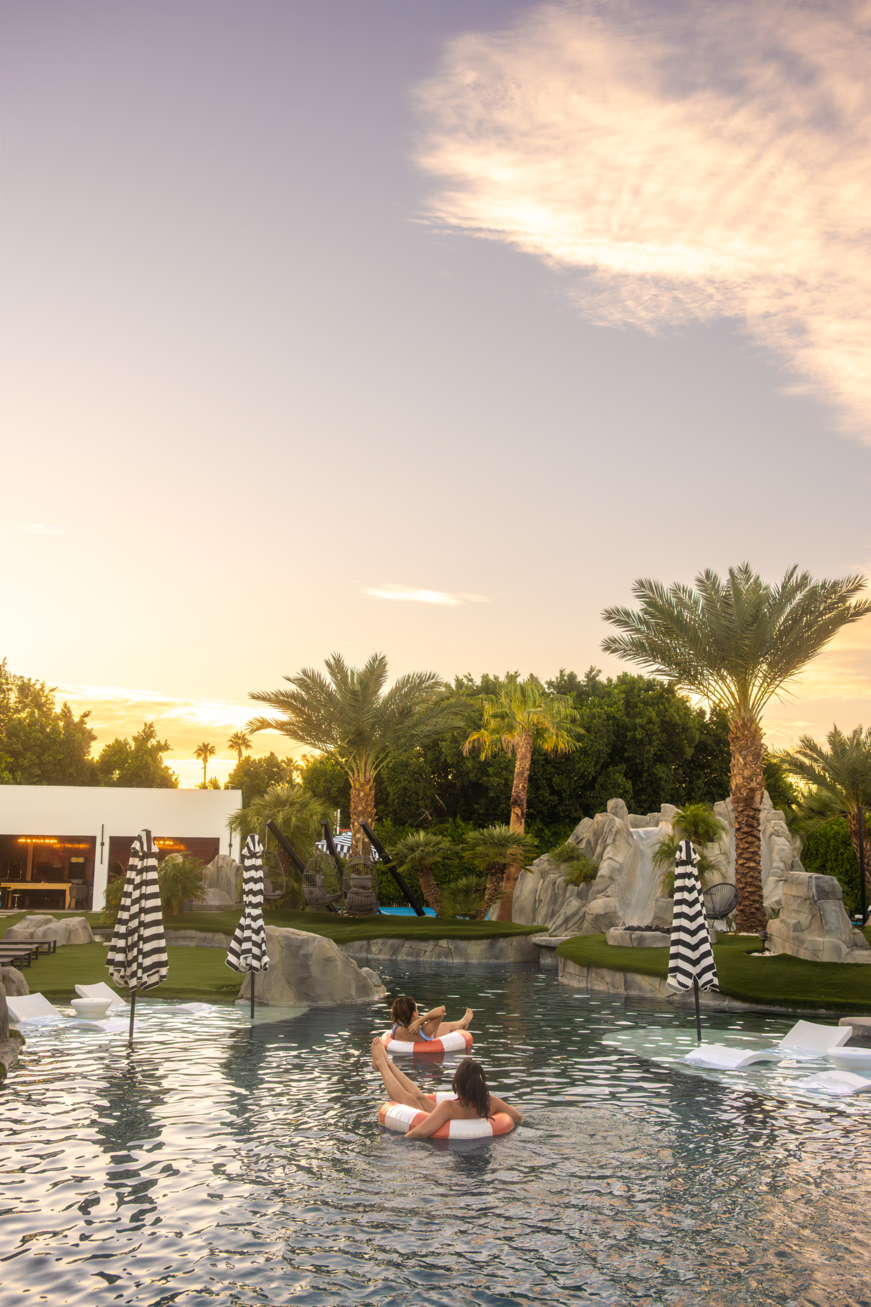 Luxury pool at sunset