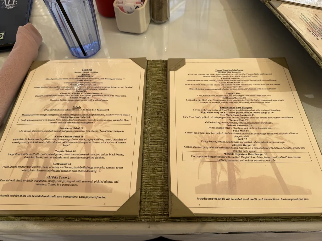 Shields Date Garden Menu: What to Eat and Drink