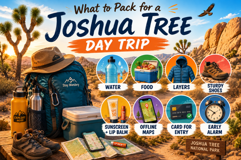 Palm Springs to Joshua Tree: Smart 2026 Day Trip Guide 7 What to Pack for a Joshua Tree Day Trip