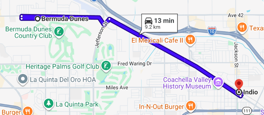 Bermuda Dunes vs Indio: Where to Stay (2026 Guide) 3 Bermuda Dunes CA to Indio CA: Distance and Drive Time
