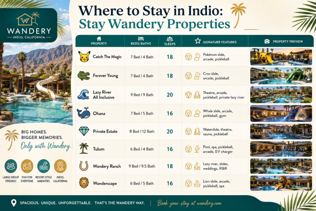 Bermuda Dunes vs Indio: Where to Stay (2026 Guide) 6 Where to Stay in Indio: Stay Wandery Properties