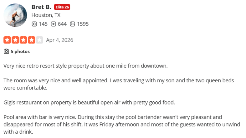 V Palm Springs review