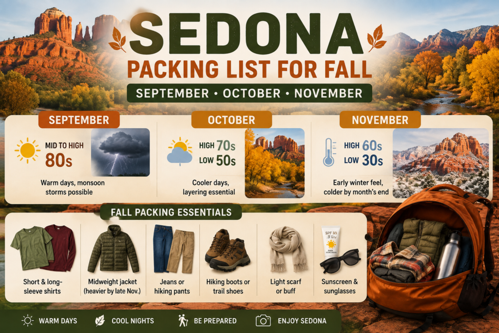 Sedona Packing List for Fall 