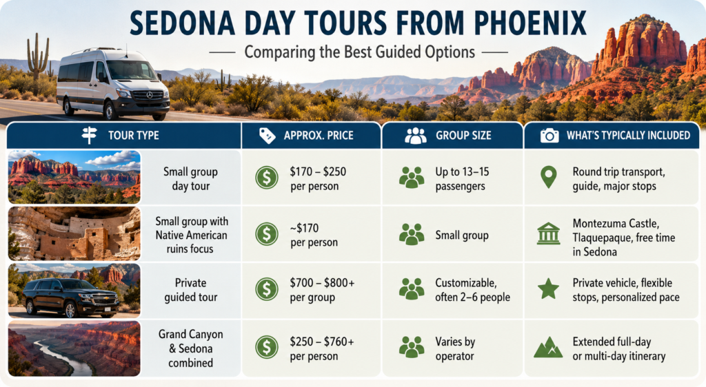 Sedona Day Trip from Phoenix: 7 Best Stops + Smart Timing 10 Sedona Day Tours from Phoenix: Comparing the Best Guided Options