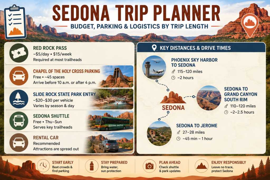 Sedona Trip Planner: Budget, Parking, and Logistics by Trip Length