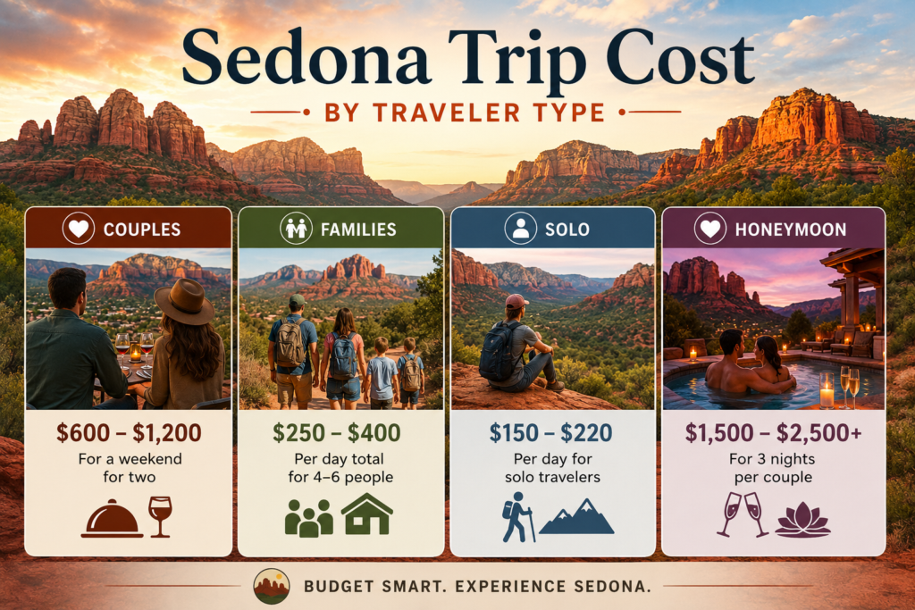 Sedona Trip Cost by Traveler Type