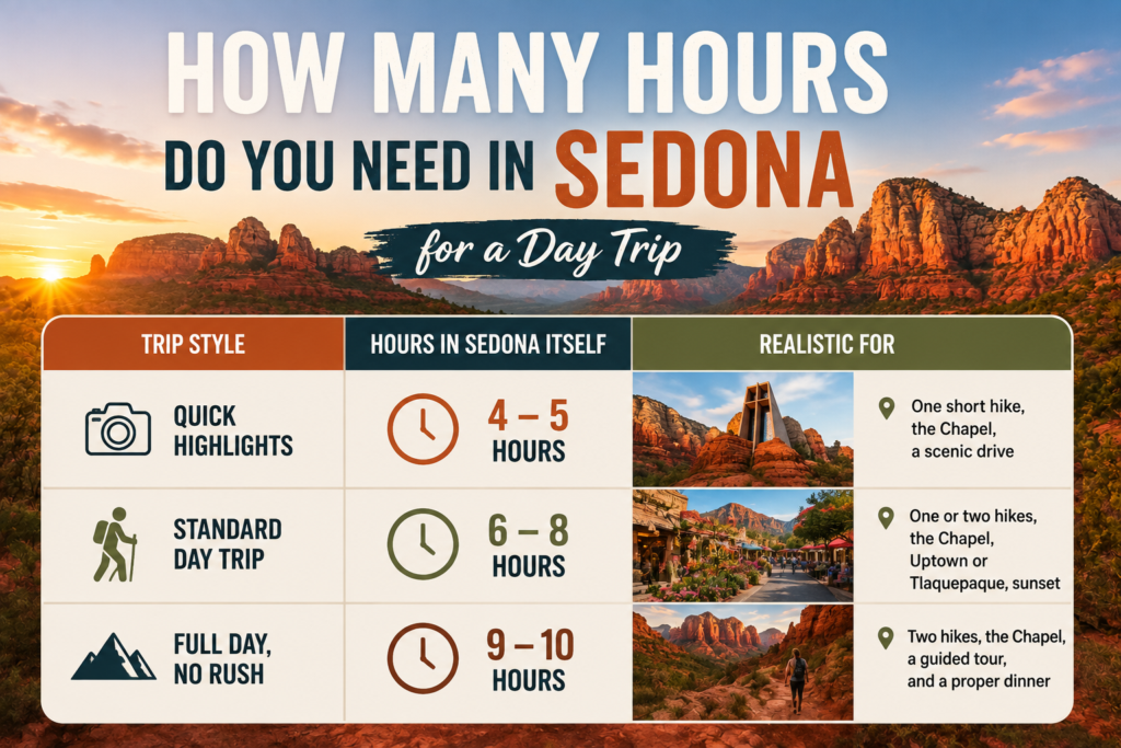 Sedona Day Trip Guide: 3 Best Routes + 4 Easy Hikes 1 How Many Hours Do You Need in Sedona for a Day Trip